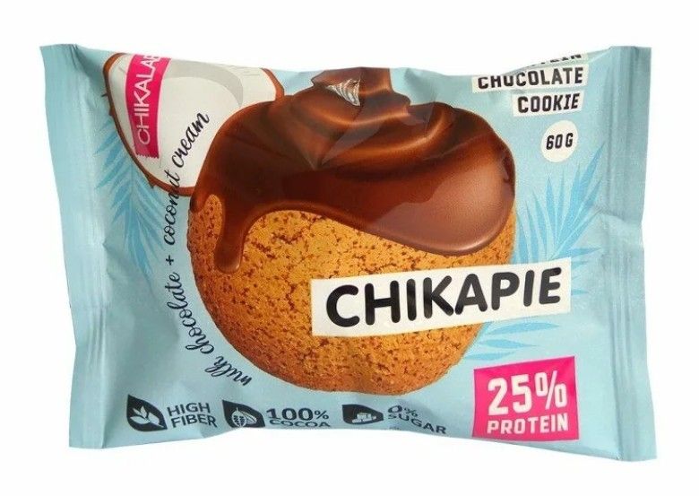 фото упаковки Chikalab Chikapie Печенье протеиновое с начинкой Кокос