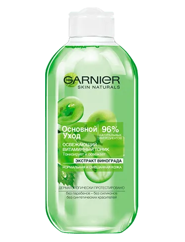 Garnier Skin Naturals Тоник для лица освежающий с экстрактом винограда, тоник для лица, 200 мл, 1 шт.