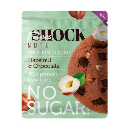 FitnesShock Nuts Протеиновое печенье Фундук-шоколад, печенье, 40 г, 1 шт.